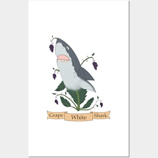 Grape White Shark Posters and Art